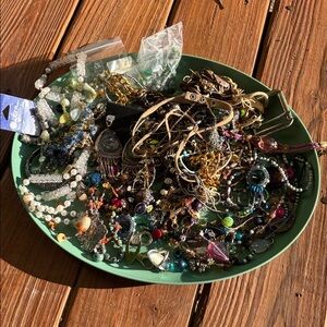 Mixed Fashion Jewelry Lot - Multi-Color Assorted Jewelry and Findings